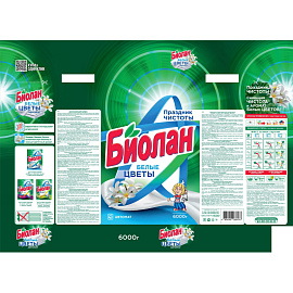 Порошок стиральный автомат Биолан Белые Цветы 6 кг для белого белья фото Порошок стиральный автомат Биолан Белые Цветы 6 кг для белого белья
