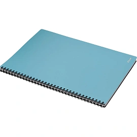 Бизнес-тетрадь Комус Classic А4 100 листов голубая в клетку на спирали (294х210 мм)