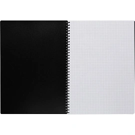 Бизнес-тетрадь Комус Classic А4 100 листов голубая в клетку на спирали (294х210 мм)