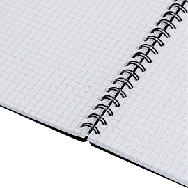 Бизнес-тетрадь Комус Classic А4 100 листов голубая в клетку на спирали (294х210 мм)
