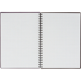 Бизнес-тетрадь Комус Classic А5 100 листов фиолетовая в клетку на спирали (210х150 мм)