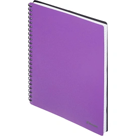 Бизнес-тетрадь Комус Classic А5 100 листов фиолетовая в клетку на спирали (210х150 мм)