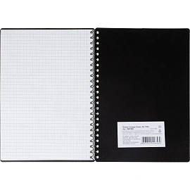 Бизнес-тетрадь Комус Classic А5 100 листов фиолетовая в клетку на спирали (210х150 мм)