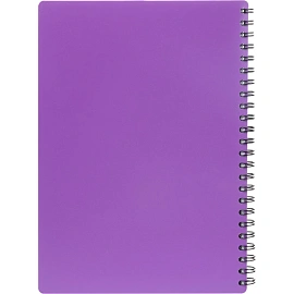 Бизнес-тетрадь Комус Classic А5 100 листов фиолетовая в клетку на спирали (210х150 мм)