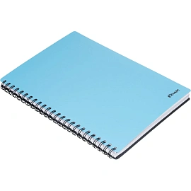 Бизнес-тетрадь Комус Classic А5 100 листов голубая в клетку на спирали (210х150 мм)