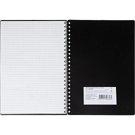 Бизнес-тетрадь Комус Classic А5 100 листов голубая в клетку на спирали (210х150 мм)