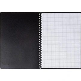 Бизнес-тетрадь Комус Classic А5 60 листов синяя в клетку на спирали (210х150 мм)