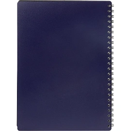 Бизнес-тетрадь Комус Classic А5 60 листов синяя в клетку на спирали (210х150 мм)