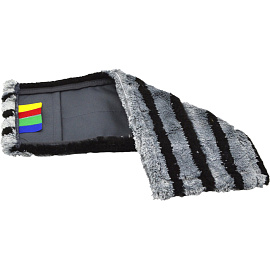 Насадка МОП для швабры-флаундера (плоской) A-VM микрофибра 40x12 см серая/чёрная