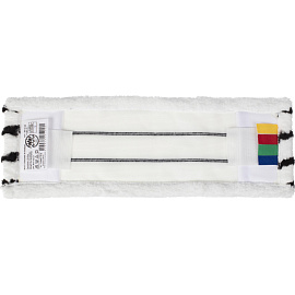 Насадка МОП для швабры-флаундера (плоской) A-VM микрофибра 40x16 см белая/чёрная