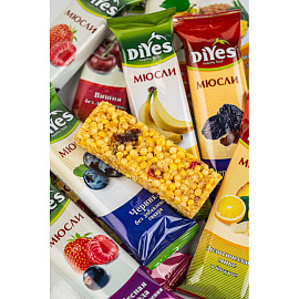 Батончик мюсли DiYes Лесная ягода без сахара (36 штук по 25 г)