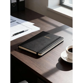 Ежедневник недатированный Attache искусственная кожа А5 136 листов чёрный с фиксирующей резинкой