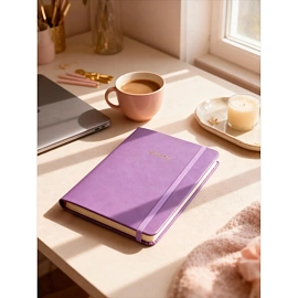 Ежедневник недатированный Attache Diary искусственная кожа А5 136 листов сиреневый с фиксирующей резинкой