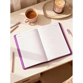 Ежедневник недатированный Attache Diary искусственная кожа А5 136 листов сиреневый с фиксирующей резинкой