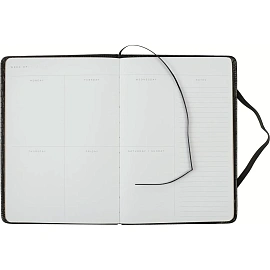 Ежедневник недатированный Attache Рептилия искусственная кожа А5 136 листов чёрный с фиксирующей резинкой (золотистый обрез)