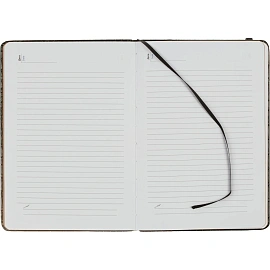 Ежедневник недатированный Attache Рептилия искусственная кожа А5 136 листов чёрный с фиксирующей резинкой (золотистый обрез)