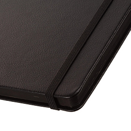 Ежедневник недатированный Attache Story искусственная кожа А5 136 листов чёрный с фиксирующей резинкой (чёрный обрез)