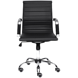 Кресло офисное TetChair Urban-Low чёрное (экокожа, металл)