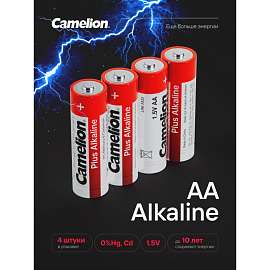 Батарейка АА пальчиковая Camelion Plus Alkaline блистер (4 штуки в упаковке) фото Батарейка АА пальчиковая Camelion Plus Alkaline блистер (4 штуки в упаковке)
