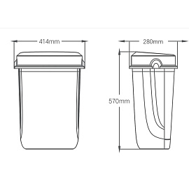 Контейнер для мусора подвесной Luscan Professional 32 л пластик белый (57x41.39x28 см)