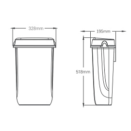 Контейнер для мусора подвесной Luscan Professional 12 л пластик белый (51.8x32.8x19.5 см)