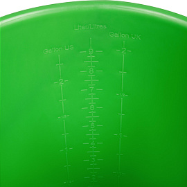 Ведро FBK 9 л пластик зелёное (сливной носик, с мерной шкалой, ударопрочное, для пищевых продуктов)