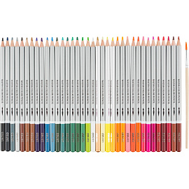 Карандаши акварельные Deli шестигранные 36 цветов с кистью в наборе