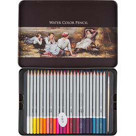 Карандаши акварельные Deli шестигранные 48 цветов с кистью в наборе