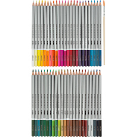 Карандаши акварельные Deli шестигранные 48 цветов с кистью в наборе