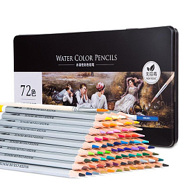 Карандаши акварельные Deli шестигранные 72 цвета с кистью в наборе