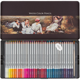 Карандаши акварельные Deli шестигранные 72 цвета с кистью в наборе