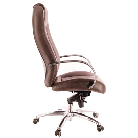 Кресло для руководителя Everprof Drift Lux M коричневое (экокожа, алюминий)