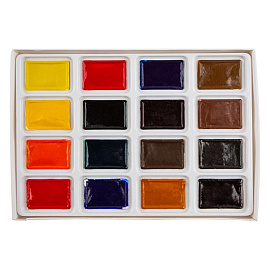 Краски акварельные Сонет набор 16 цветов по 2.5 мл в кюветах