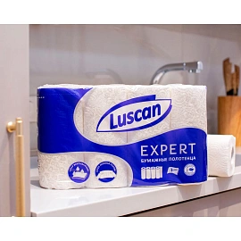 Полотенца бумажные Luscan Expert 3-слойные белые 4 рулона по 11.25 метров