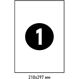 Этикетки самоклеящиеся Attache Economy (Выбор есть) А4 210х297 мм 1 штука на листе белые (100 листов в упаковке) эконом