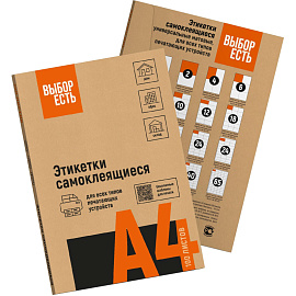 Этикетки самоклеящиеся Attache Economy (Выбор есть) А4 210х297 мм 1 штука на листе белые (100 листов в упаковке) эконом