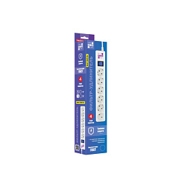 Сетевой фильтр Power Cube на 6 розеток 1.9 метра белый