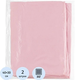 Салфетки хозяйственные Hq Profiline микрофибра 40x30 см 170 г/кв.м розовые (2 штуки в упаковке)