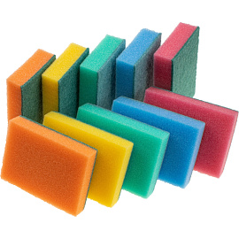 Губка для уборки Donna-Bella Миди поролон 8x5 см с абразивным слоем (10 штук в упаковке)