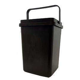 Ведро мусорное 11 л пластик чёрное (33x24x19.3 см)