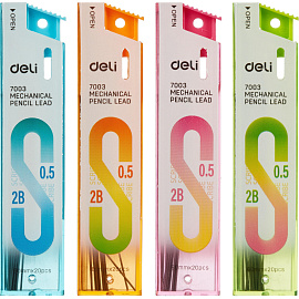 Стержень микрографический 2B 0.5 мм Deli (20 грифелей)