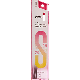 Стержень микрографический 2B 0.5 мм Deli (20 грифелей)