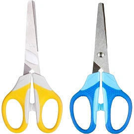 Ножницы Attache Ergo&Soft 140 мм симметричные с пластиковыми прорезиненными ручками синего/голубого цвета