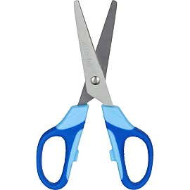 Ножницы Attache Ergo&Soft 140 мм симметричные с пластиковыми прорезиненными ручками синего/голубого цвета