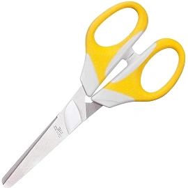 Ножницы Attache Ergo&Soft 140 мм симметричные с пластиковыми прорезиненными ручками синего/голубого цвета