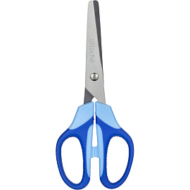Ножницы Attache Ergo&Soft 140 мм симметричные с пластиковыми прорезиненными ручками синего/голубого цвета