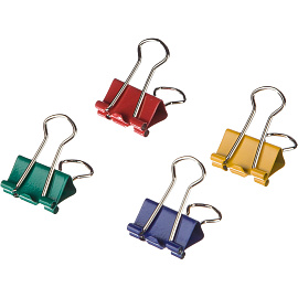 Зажимы для бумаг Комус 19 мм цветные (48 штук в упаковке)