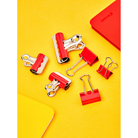 Зажимы для бумаг Комус 19 мм цветные (48 штук в упаковке)