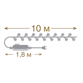 Электрогирлянда светодиодная Vegas Цветочки разноцветный свет 80 светодиодов (10 м)