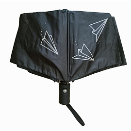 Зонт автомат Самолетики черный (HD-U28 black)